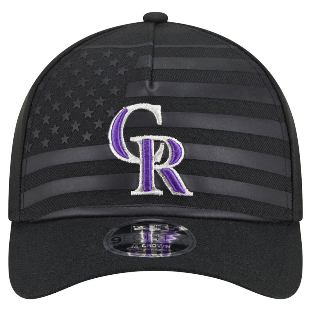 Colorado Rockies American Flag 9FORTY M-Crown A-Frame Adjustable Hat Black