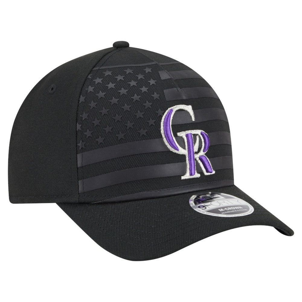 Colorado Rockies American Flag 9FORTY M-Crown A-Frame Adjustable Hat Black