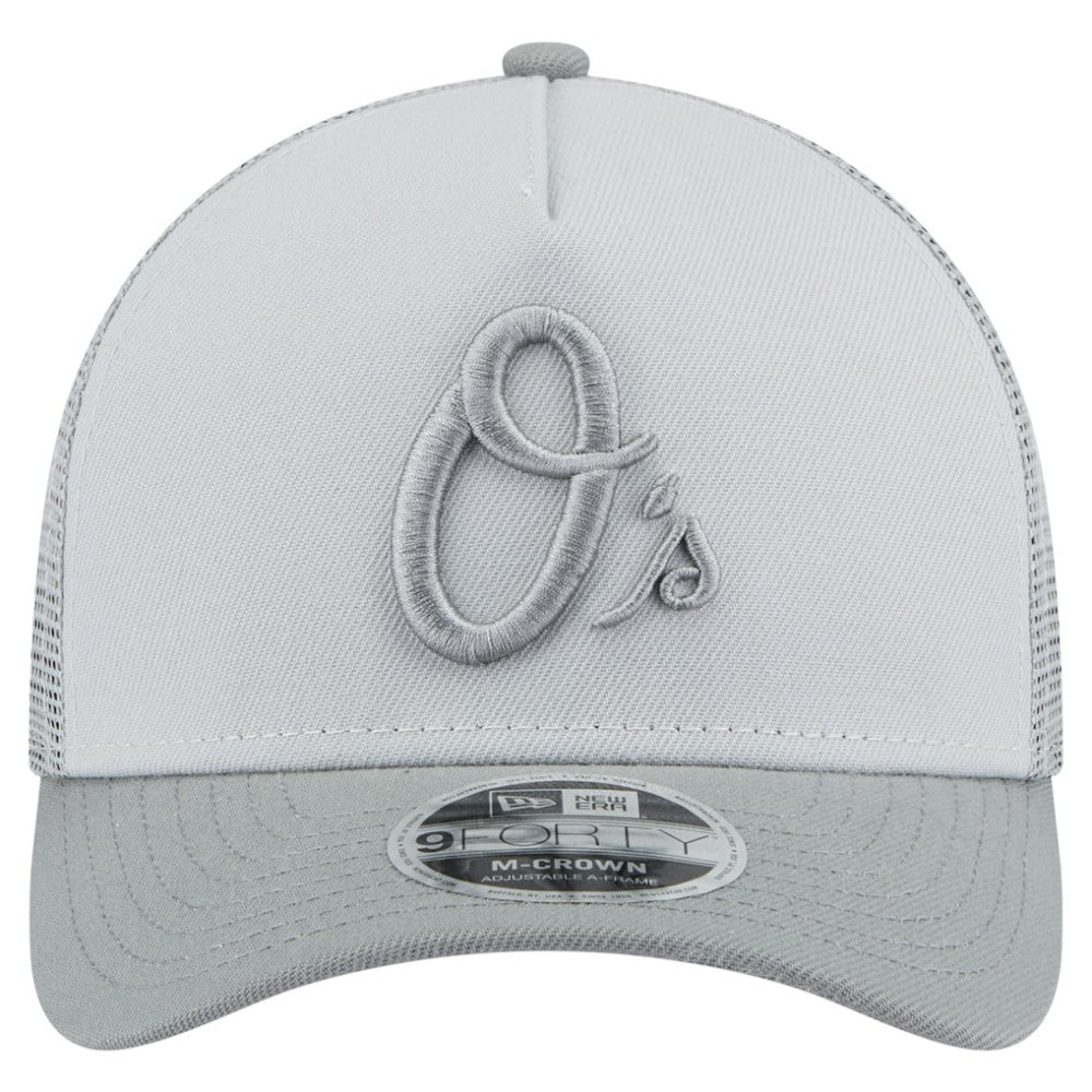 Baltimore Orioles Color Pack A-Frame 9FORTY Trucker Adjustable Hat Gray