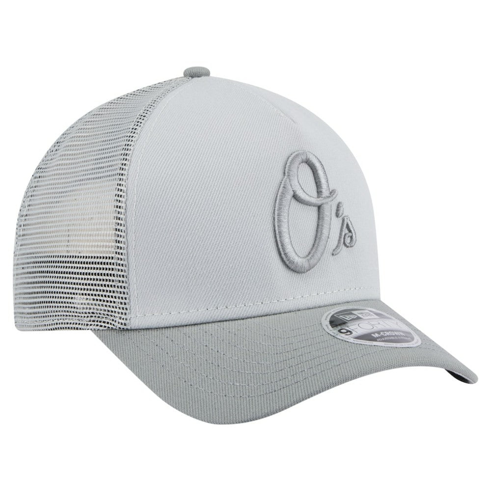 Baltimore Orioles Color Pack A-Frame 9FORTY Trucker Adjustable Hat Gray