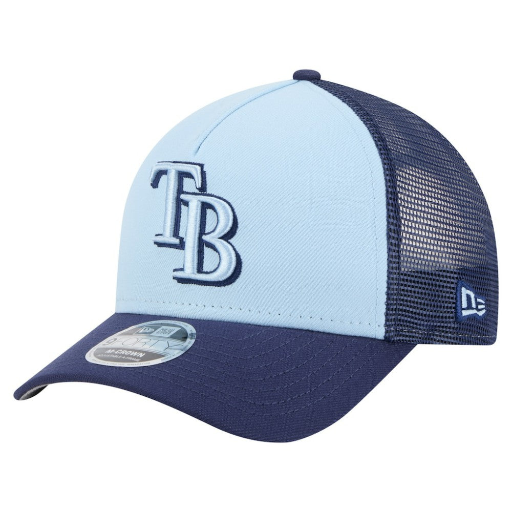 Tampa Bay Rays 2-Tone Color Pack 9FORTY M-Crown A-Frame Adjustable Hat Light Blue/Navy