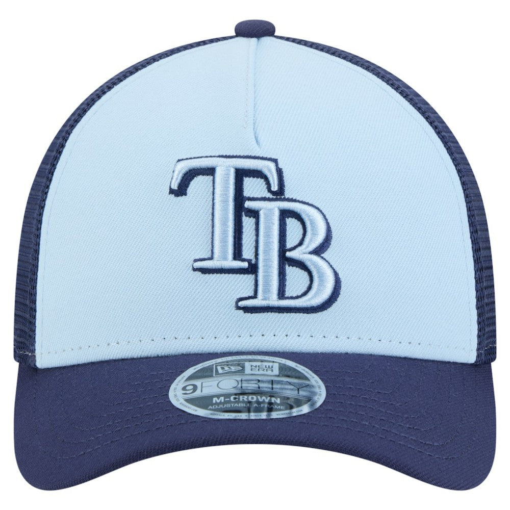 Tampa Bay Rays 2-Tone Color Pack 9FORTY M-Crown A-Frame Adjustable Hat Light Blue/Navy