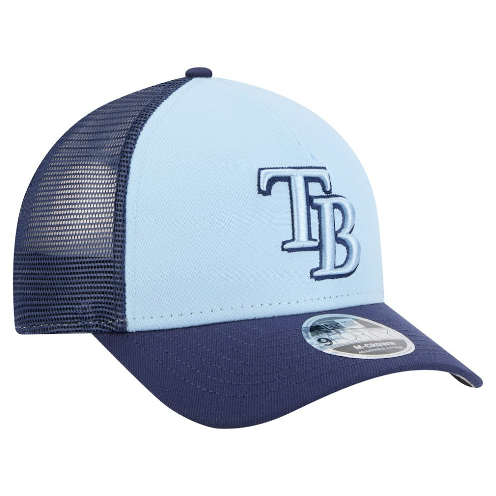 Tampa Bay Rays 2-Tone Color Pack 9FORTY M-Crown A-Frame Adjustable Hat Light Blue/Navy
