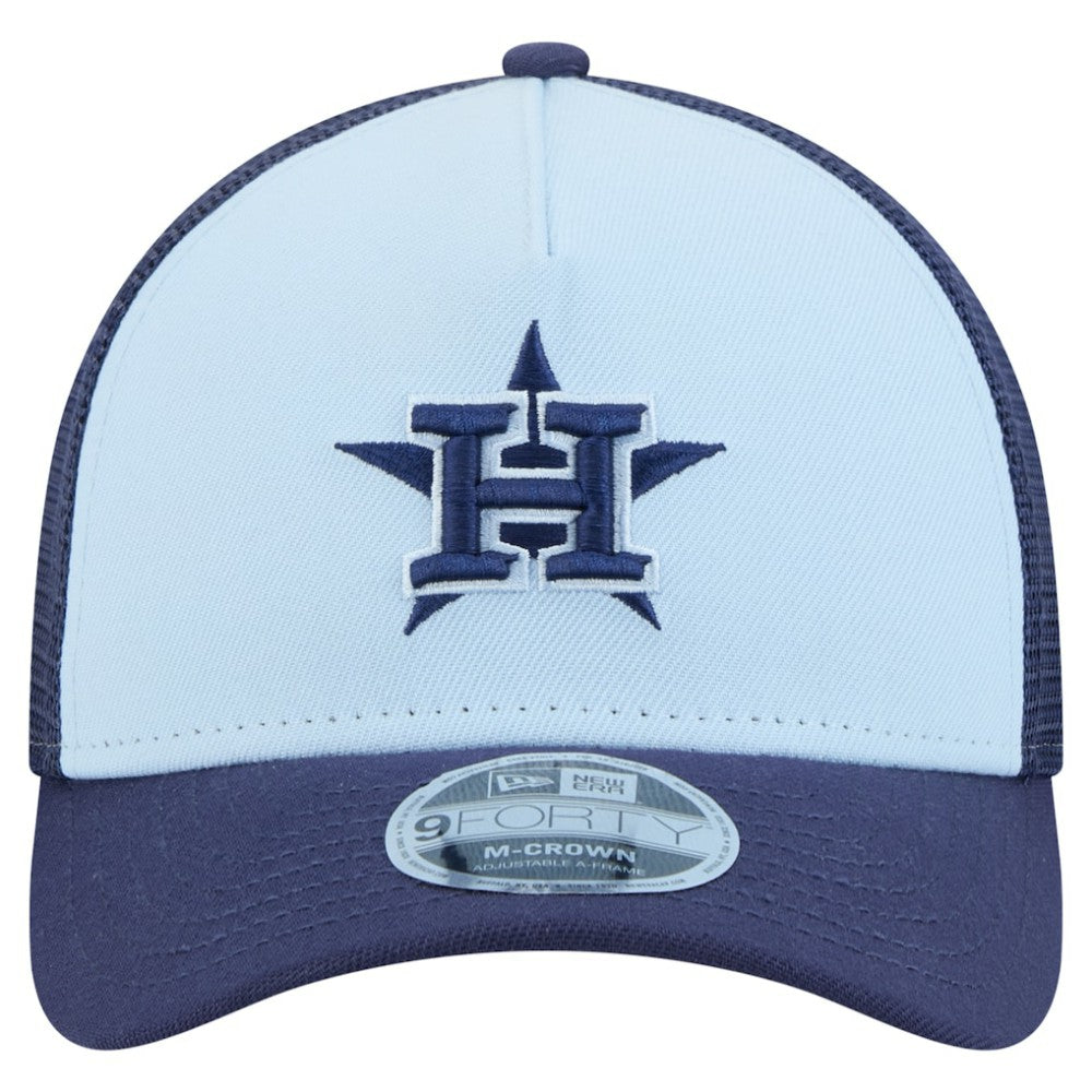 Houston Astros 2-Tone Color Pack 9FORTY M-Crown A-Frame Adjustable Hat Light Blue/Navy