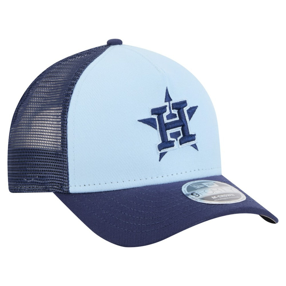 Houston Astros 2-Tone Color Pack 9FORTY M-Crown A-Frame Adjustable Hat Light Blue/Navy