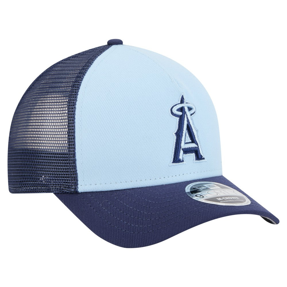 Los Angeles Angels 2-Tone Color Pack 9FORTY M-Crown A-Frame Adjustable Hat Light Blue/Navy