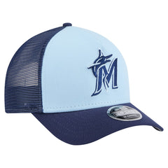 Miami Marlins 2-Tone Color Pack 9FORTY M-Crown A-Frame Adjustable Hat Light Blue/Navy