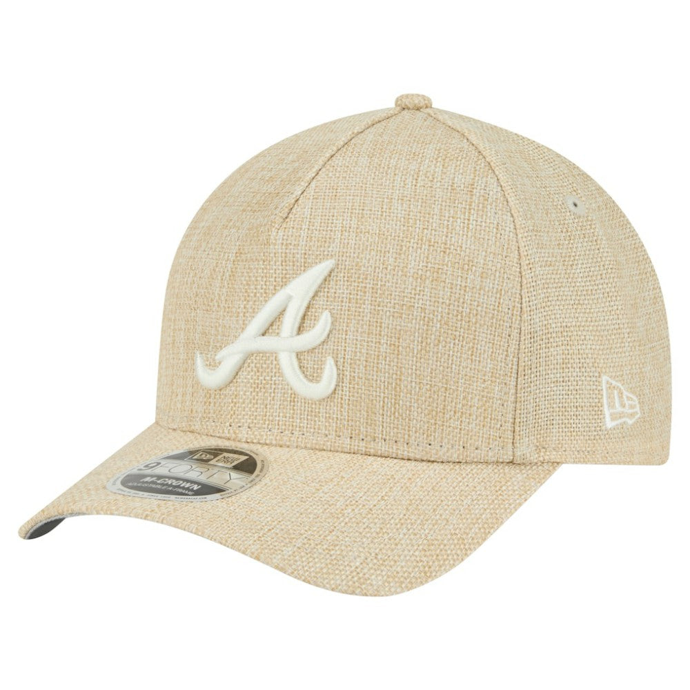 Atlanta Braves Cotton Weave M-Crown A-Frame 9FORTY Adjustable Hat Beige