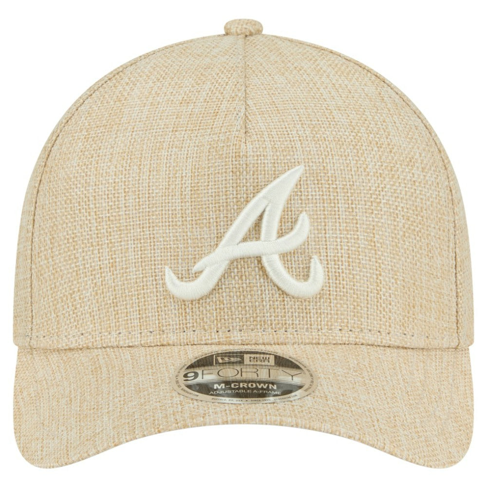 Atlanta Braves Cotton Weave M-Crown A-Frame 9FORTY Adjustable Hat Beige