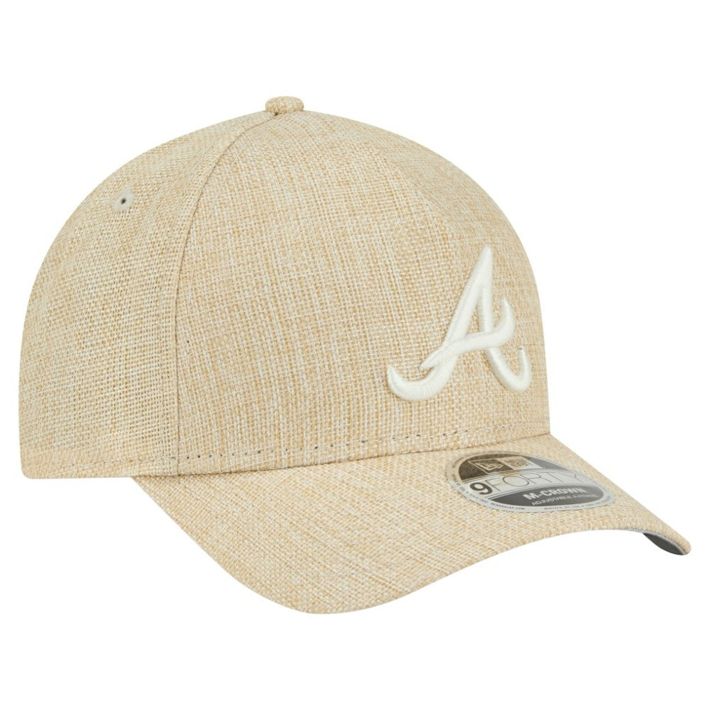 Atlanta Braves Cotton Weave M-Crown A-Frame 9FORTY Adjustable Hat Beige