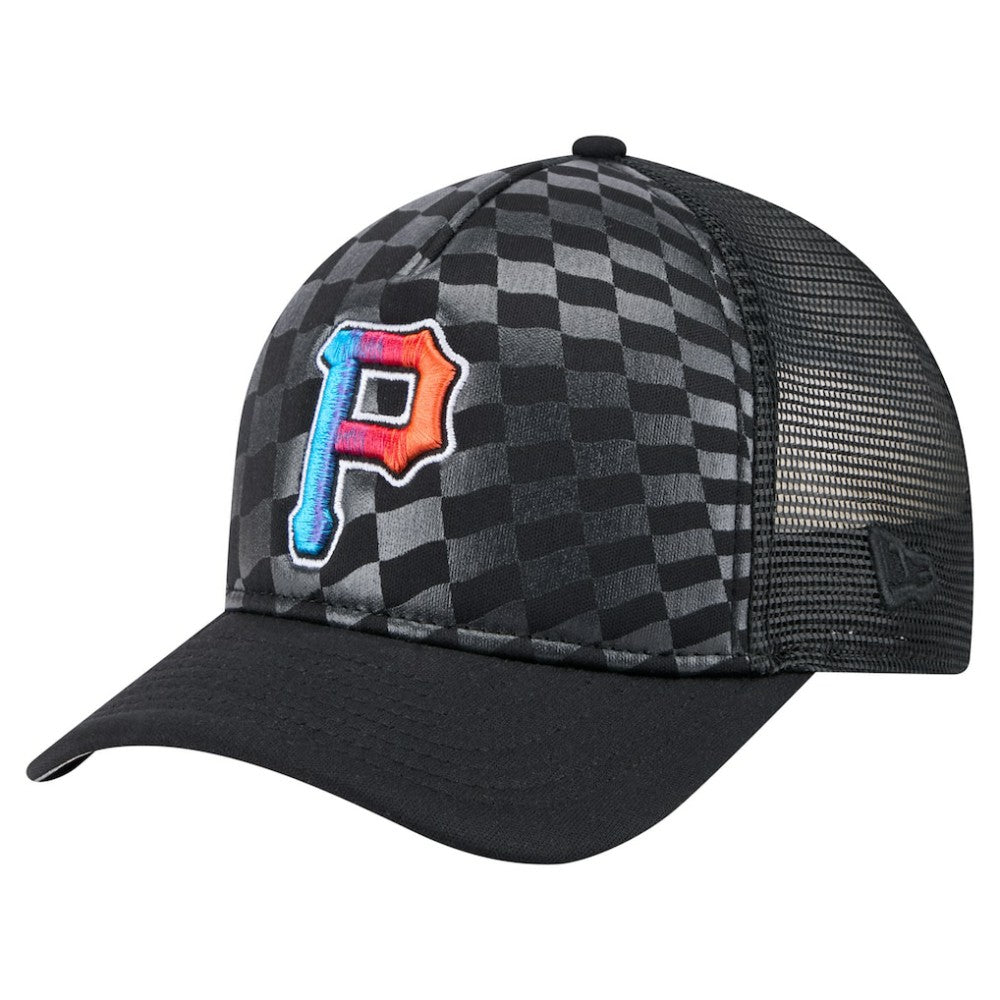 Pittsburgh Pirates Gradient 9FORTY A-Frame M-Crown Trucker Adjustable Hat Black