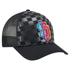 San Diego Padres Gradient 9FORTY A-Frame M-Crown Trucker Adjustable Hat Black
