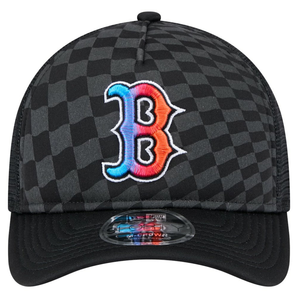 Boston Red Sox Gradient 9FORTY A-Frame M-Crown Trucker Adjustable Hat Black