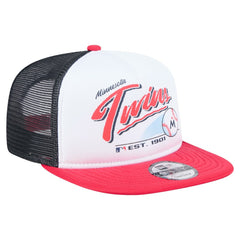 Minnesota Twins Retro Script Trucker 9FIFTY Snapback Hat White/Red