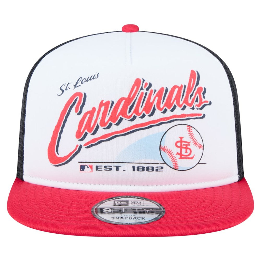 St. Louis Cardinals Retro Script 9FIFTY Snapback Hat White/Red