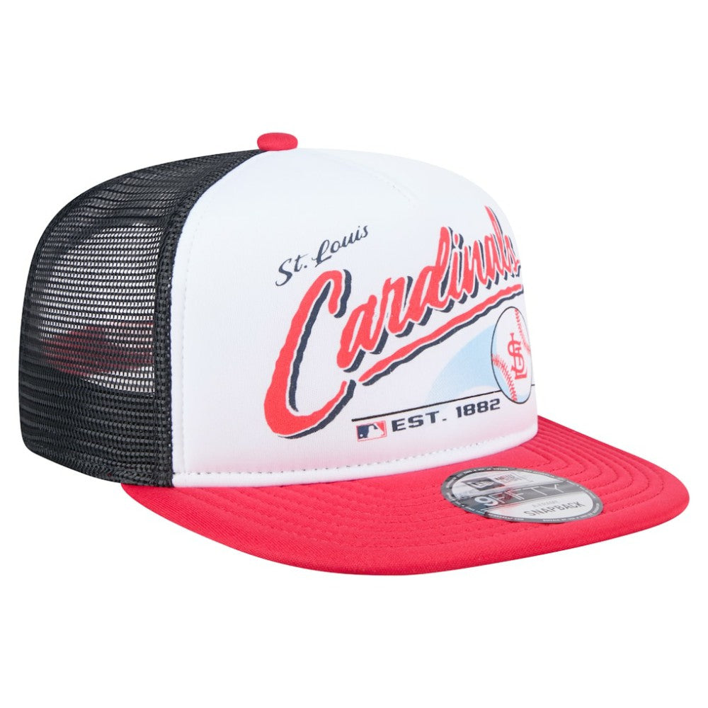 St. Louis Cardinals Retro Script 9FIFTY Snapback Hat White/Red