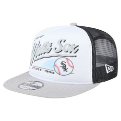 Chicago White Sox Retro Script Trucker 9FIFTY Snapback Hat White/Gray