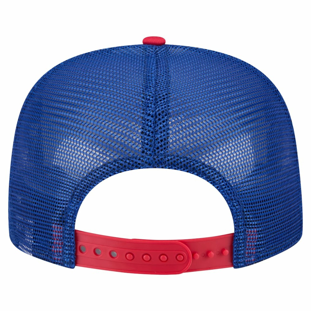 Chicago Cubs Retro Script Trucker 9FIFTY Snapback Hat White/Red