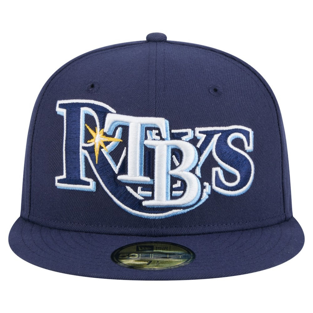 Tampa Bay Rays Overlap 59FIFTY Fitted Hat Navy