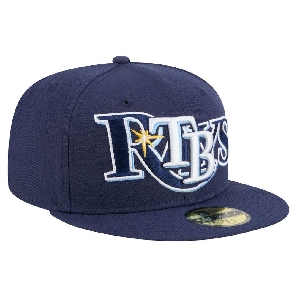 Tampa Bay Rays Overlap 59FIFTY Fitted Hat Navy