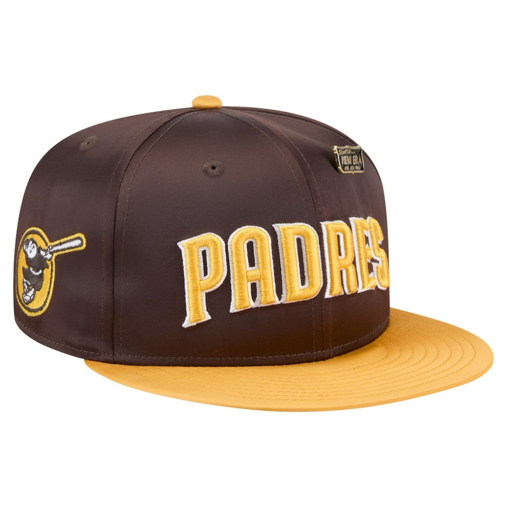 San Diego Padres Satin 59FIFTY Fitted Hat Brown/Gold