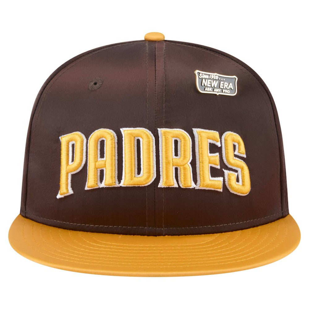 San Diego Padres Satin 59FIFTY Fitted Hat Brown/Gold
