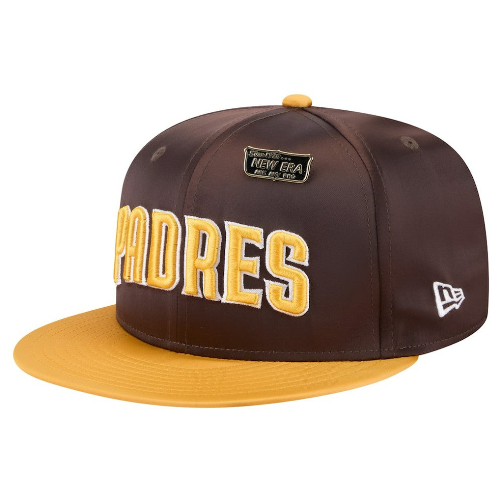 San Diego Padres Satin 59FIFTY Fitted Hat Brown/Gold
