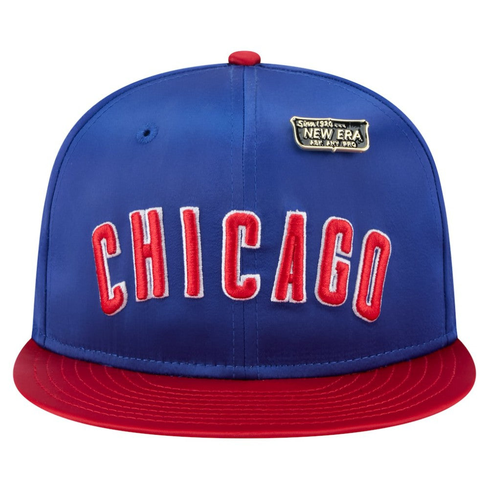Chicago Cubs Satin 59FIFTY Fitted Hat Royal/Red