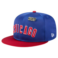 Chicago Cubs Satin 59FIFTY Fitted Hat Royal/Red