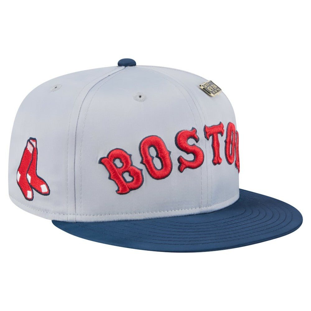 Boston Red Sox Satin 59FIFTY Fitted Hat Gray/Navy