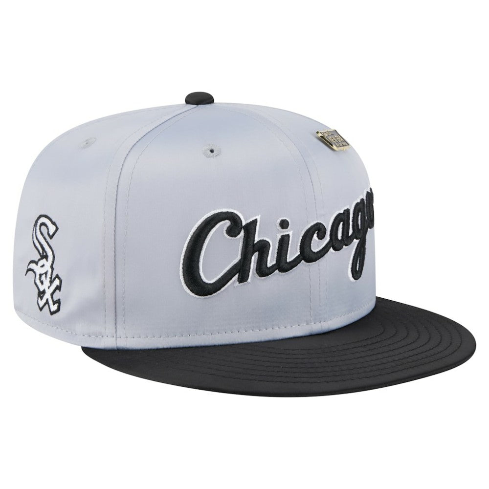 Chicago White Sox Satin 59FIFTY Fitted Hat Gray/Black