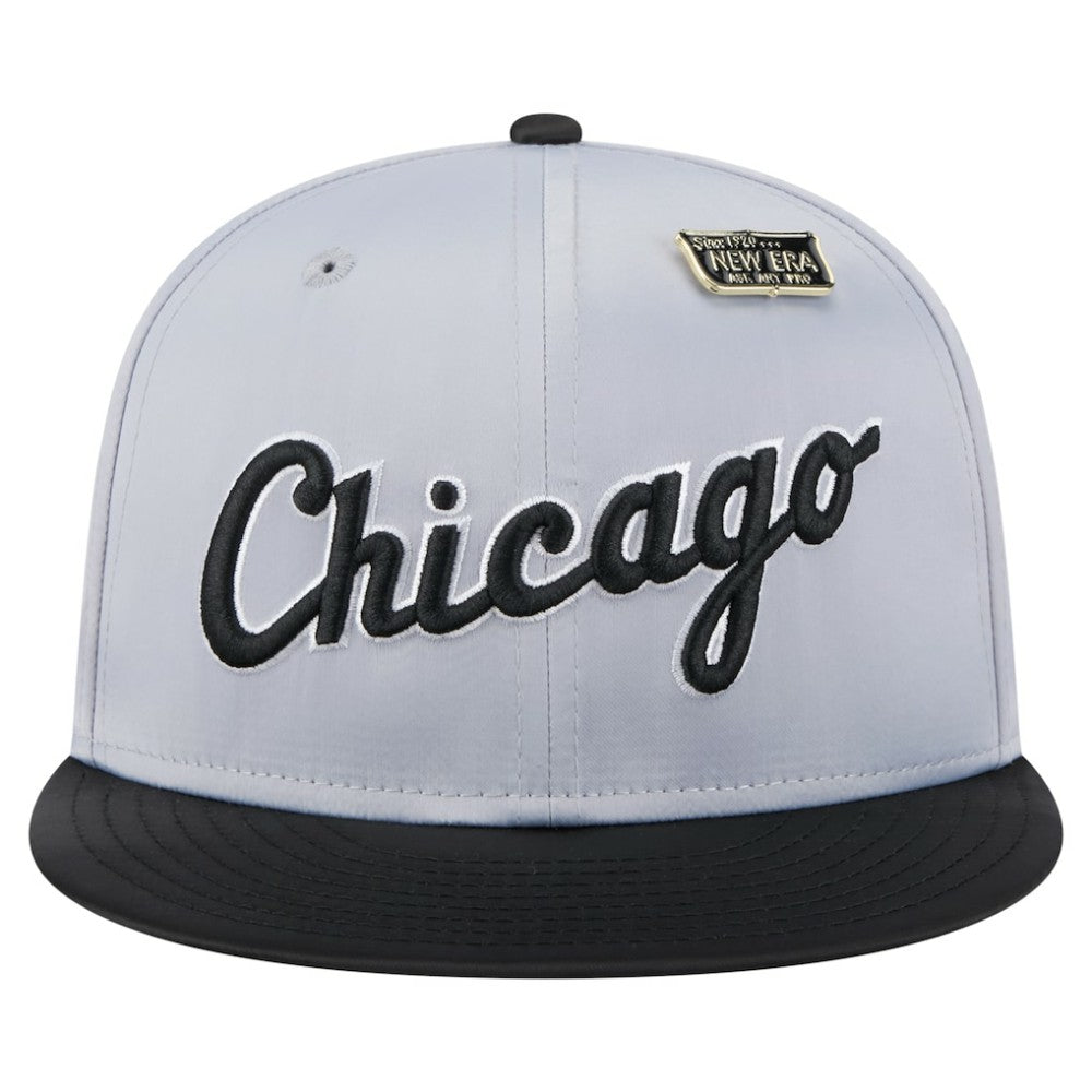 Chicago White Sox Satin 59FIFTY Fitted Hat Gray/Black