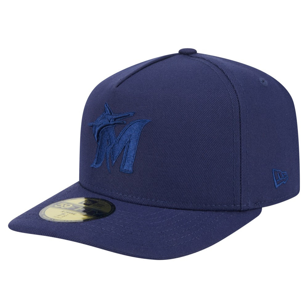 Miami Marlins Color Pack A-Frame 59FIFTY Fitted Hat Navy
