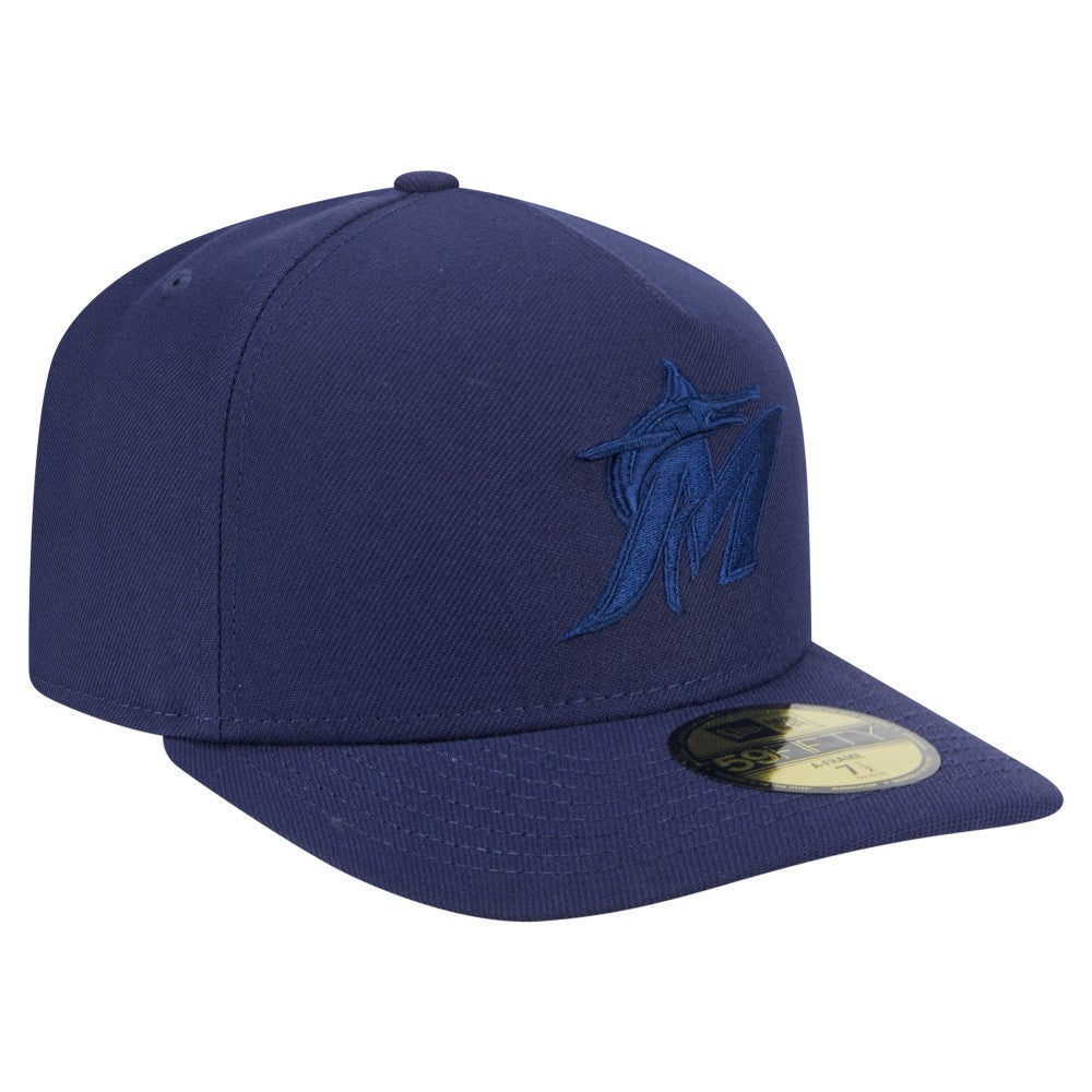 Miami Marlins Color Pack A-Frame 59FIFTY Fitted Hat Navy