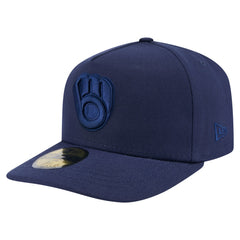 Milwaukee Brewers Color Pack A-Frame 59FIFTY Fitted Hat Navy