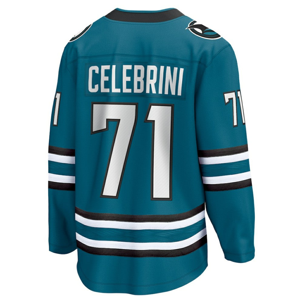 Macklin Celebrini San Jose Sharks Fanatics Home Breakaway Jersey – Teal Jerseys