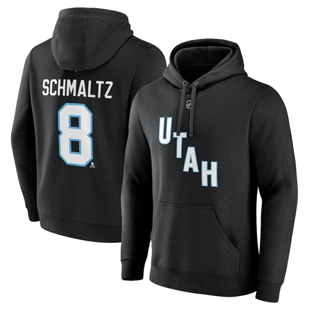 Nick Schmaltz NHL Utah Fanatics Authentic Stack Name & Number Tri-Blend Pullover Hoodie - Black Hoodies