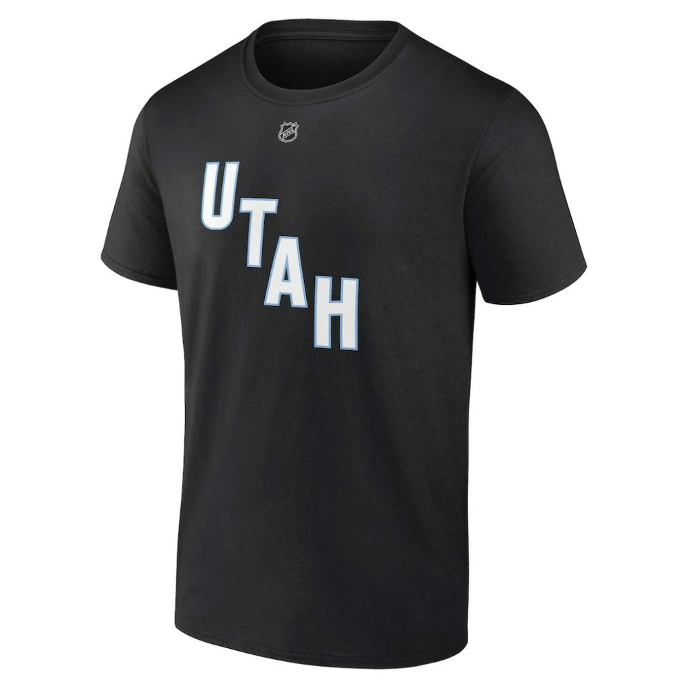Clayton Keller Utah Mammoth Fanatics Authentic Stack Name & Number T-Shirt - Black T-shirts