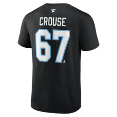 Lawson Crouse Utah Mammoth Fanatics Authentic Stack Name & Number T-Shirt - Black T-shirts
