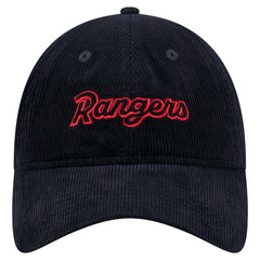 Texas Rangers Women's Corduroy 9TWENTY Adjustable Hat Dark Blue