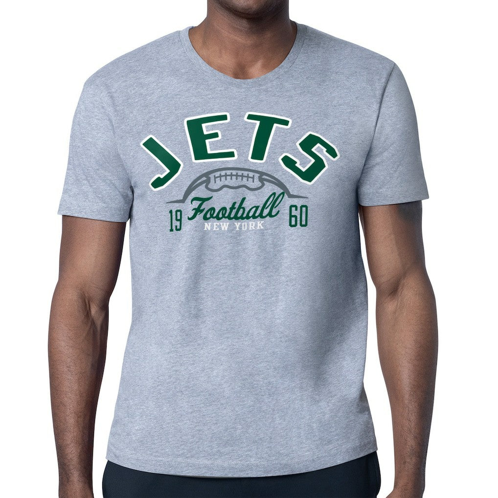 New York Jets Starter Half Ball Logo T-Shirt - Heather Gray for sale