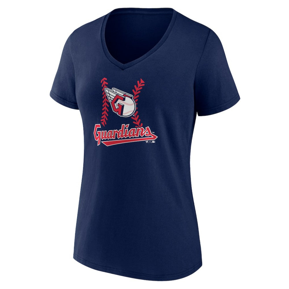 Cleveland Guardians Women's Fastball V-Neck T-Shirt Navy