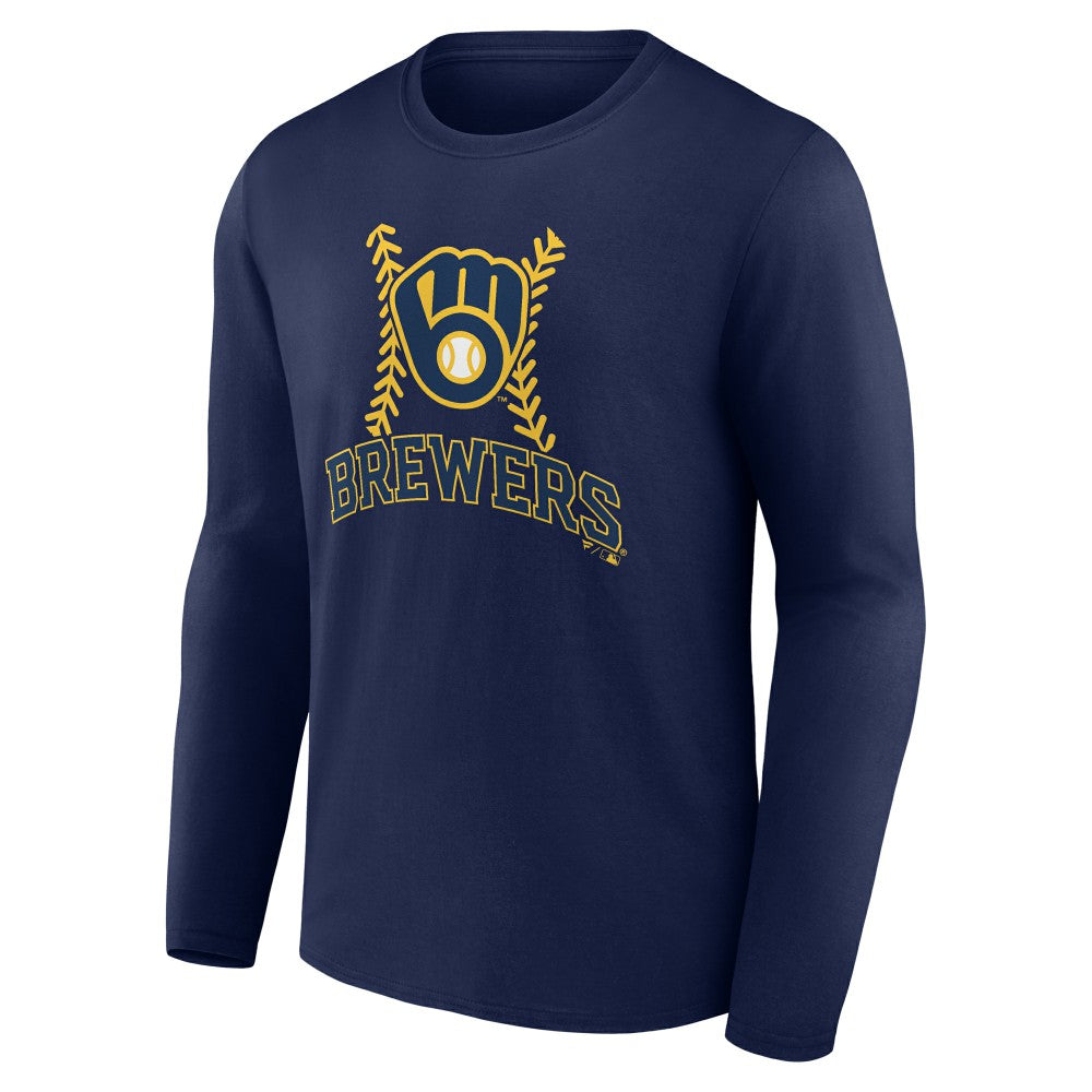 Milwaukee Brewers Fastball Long Sleeve T-Shirt Navy