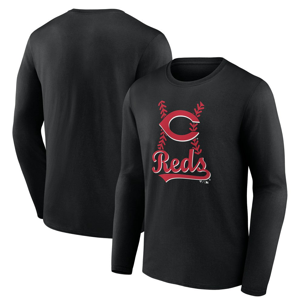 Cincinnati Reds Fastball Long Sleeve T-Shirt Black