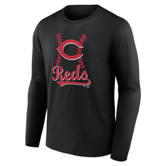 Cincinnati Reds Fastball Long Sleeve T-Shirt Black