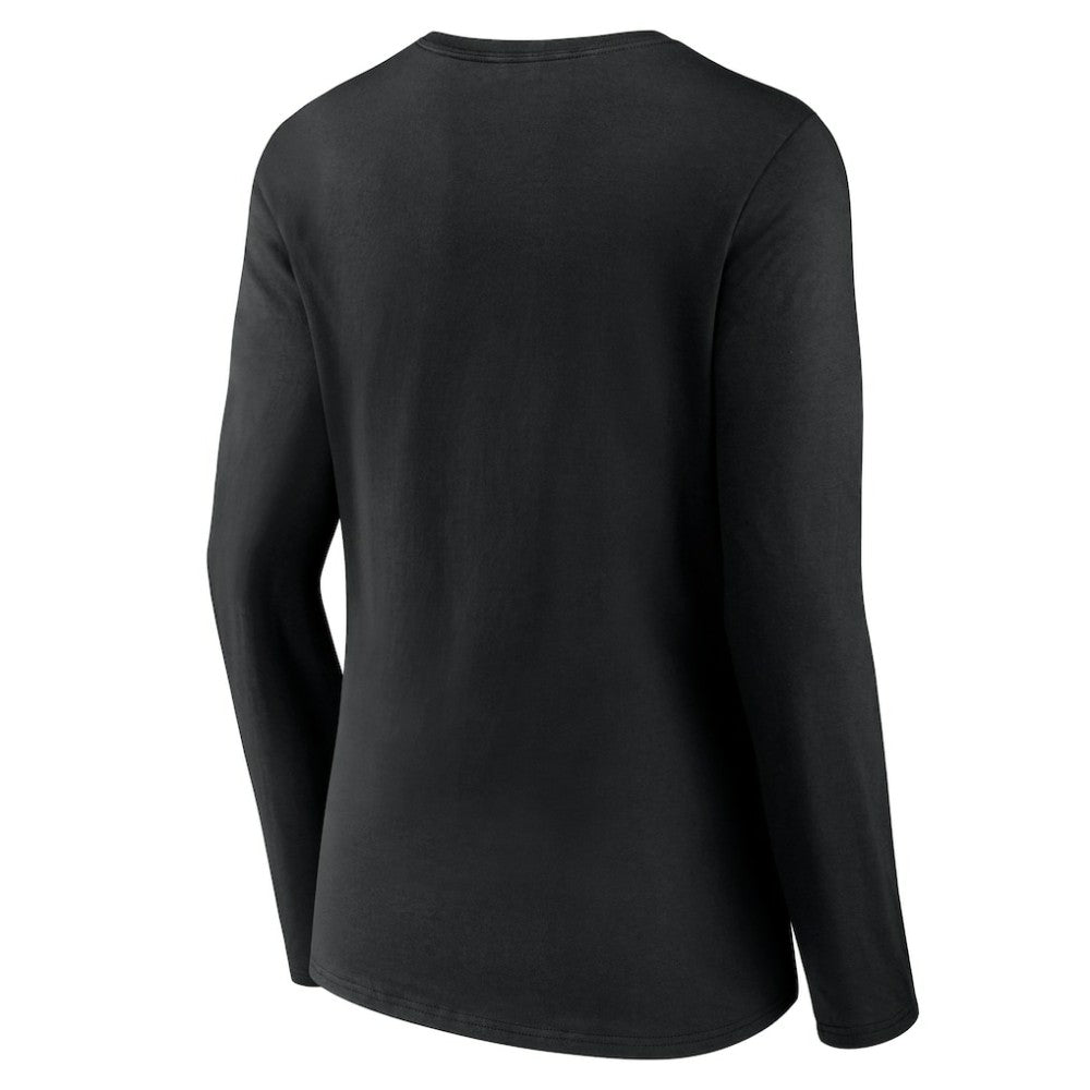 Los Angeles Dodgers Women's Fastball Long Sleeve V-Neck T-Shirt Black