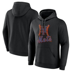 New York Mets Fastball Pullover Hoodie Black