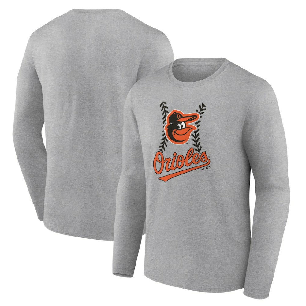 Baltimore Orioles Fastball Long Sleeve T-Shirt Gray