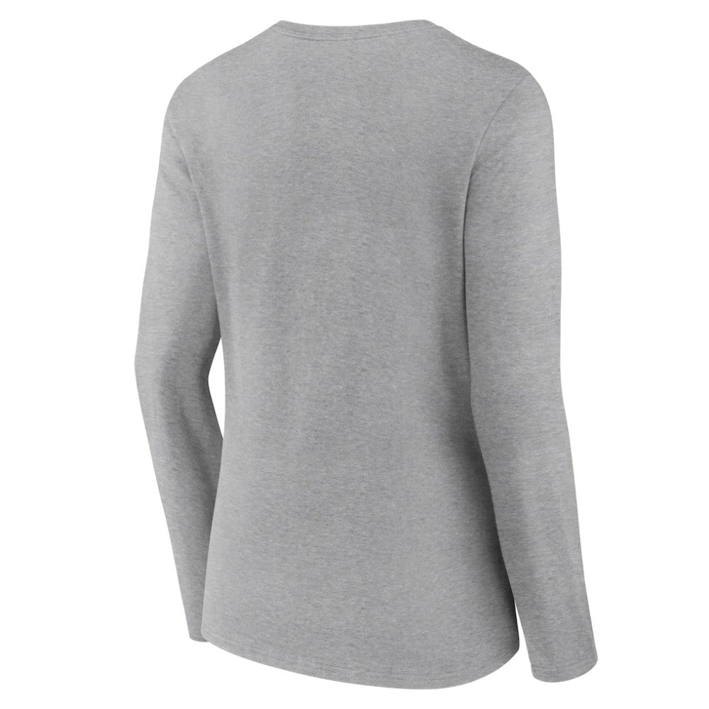 Cleveland Guardians Women's Fastball Long Sleeve V-Neck T-Shirt Gray