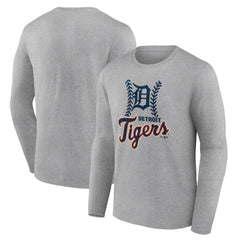 Detroit Tigers Fastball Long Sleeve T-Shirt Gray